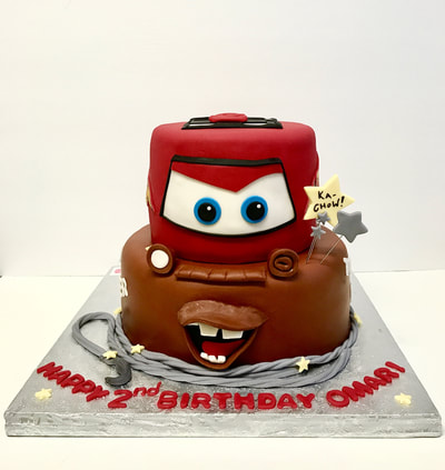 Disney Cars Birthday Cake, Mater and Lightning McQueen