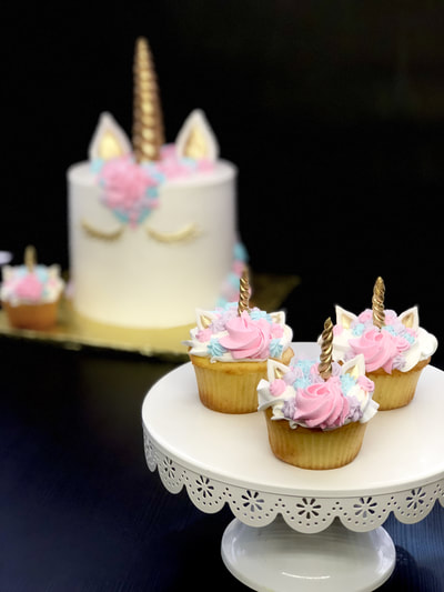 Unicorn Cake and Unicorn Cupcakes