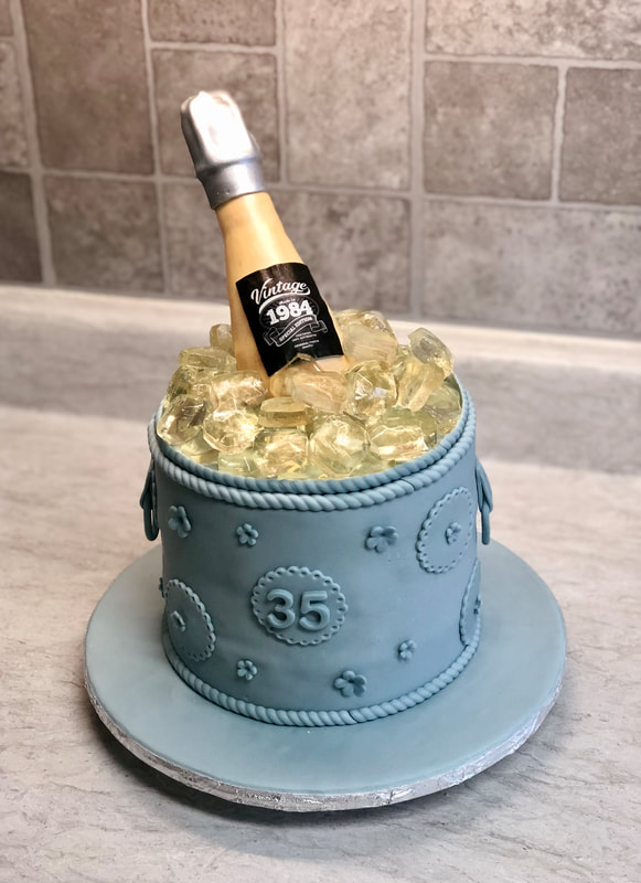 Champagne Bucket Cake - 35th Birthday Cake