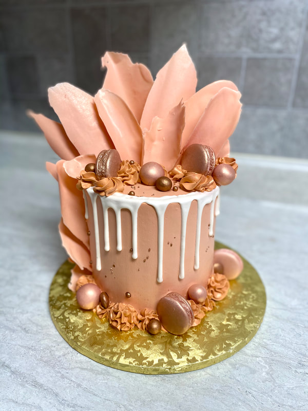 Rose Gold Birthday Cake with drip