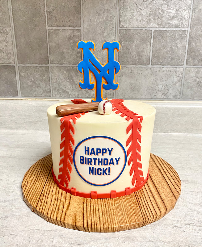 Baseball Cake - Let's Go Mets 