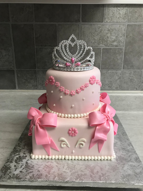 Pink Birthday Cake with Crown
